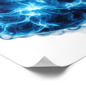 Trillende Blauwe BLUE FIRE BALL Citaat Design Poster (Hoek)