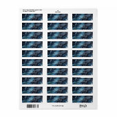Trillende Blauwe Glam Make-up Retouradres Etiket (Full Sheet)