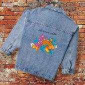 Trillende Blauwe Kersenbloesem Karper Lotus Denim Jacket