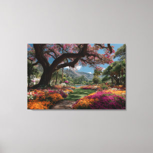 Trillende Bloesem Boomgaard Paradijs Uitzicht Canvas Afdruk