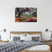 Trillende Bloesem Boomgaard Paradijs Uitzicht Canvas Afdruk (Insitu (Slaapkamer))