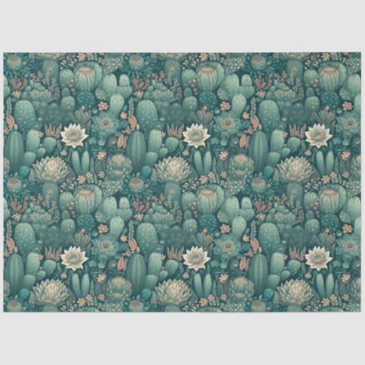 Trillende Cactus Dreams Tissue Paper Tissuepapier (Voorkant)