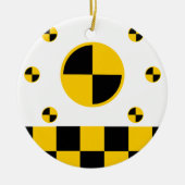 Trillende crashtestmarkers keramisch ornament (Voorkant)