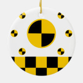 Trillende crashtestmarkers keramisch ornament (Achterkant)