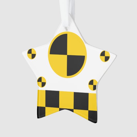 Trillende crashtestmarkers ornament (voorkant)