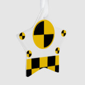 Trillende crashtestmarkers ornament (voorkant)