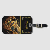 Trillende elegante accessoire Gitarcowboy-beeld Bagagelabel (Voorkant (horizontaal))