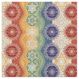 Trillende Energie Chakra Mandala Ontwerp Patroon K Stof