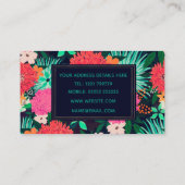  trillende Floral verf Navy-Blue Design Visitekaartje (Achterkant)