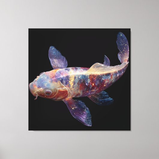 Trillende Galaxy Koi Canvas Afdruk (Voorkant)