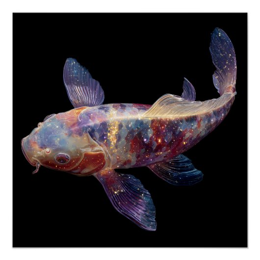 Trillende Galaxy Koi Perfect Poster (Voorkant)