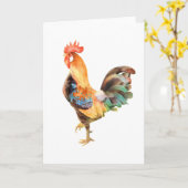 Trillende gekleurde Haan Kaart (Gele Bloem)