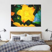 Trillende Gele Courgettebloesem Canvas Afdruk (Insitu (Slaapkamer))