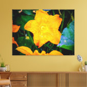 Trillende Gele Courgettebloesem Canvas Afdruk (Insitu (Woonkamer))