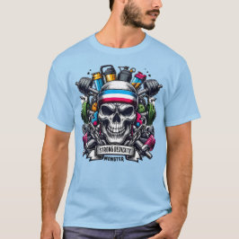 Trillende Gym Monster Motiverende Schedel Fitness  T-shirt