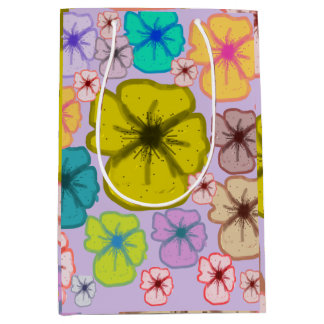 Trillende Handgetekende Pastel Bloemen Midden Gesc Medium Cadeauzakje