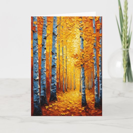 Trillende herfst-espenbos kaart (Voorkant)