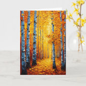 Trillende herfst-espenbos kaart (Gele Bloem)