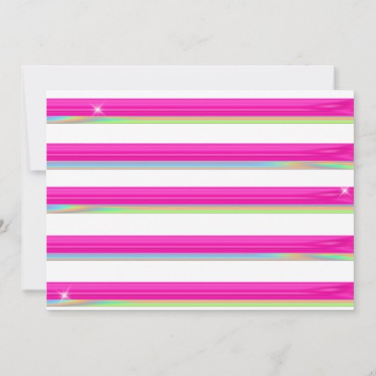 Trillende horizontale roze iriserende Let's Party Kaart (Achterkant)