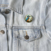 Trillende IJsvogel Vogel Ronde Button 3,2 Cm (In situ)