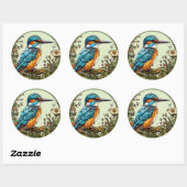 Trillende IJsvogel Vogel Ronde Sticker (Vel)