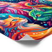 Trillende Kattendroomlandschap – Psychedelische Bo Poster (Hoek)