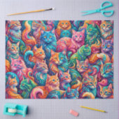 Trillende Kattendroomlandschap – Psychedelische Bo Tissuepapier (Craft)