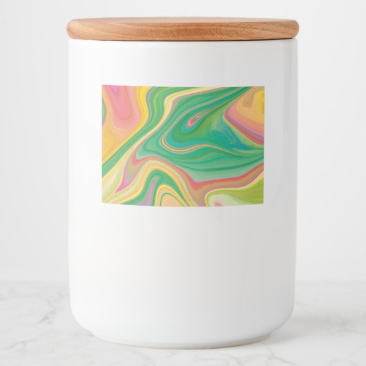 trillende kleur kunst voedselcontainer etiket (Voorkant)
