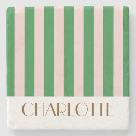 Trillende Kleurrijke Strepen Groen Modieus Huwelij Stenen Onderzetter