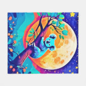 Trillende Koala Maan Fleece Deken (Voorkant (Horizontaal))