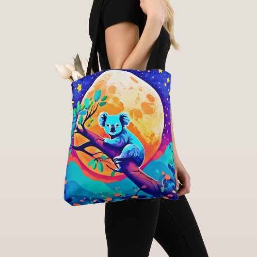Trillende Koala Maan Tote Bag (Dichtbij)