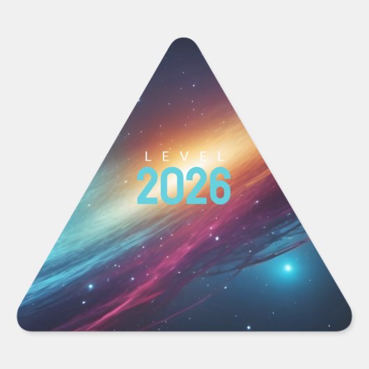 Trillende Kosmische Ruimte Neon Abstracte Gloeiend Sticker (Voorkant)