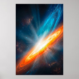 Trillende Kosmische Spiraalstelsel Sci-Fi Oranje B Poster