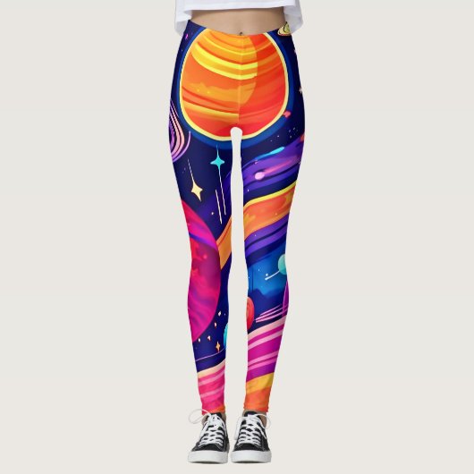 Trillende Kosmische Symfonie ontwerp Leggings (Voorkant)
