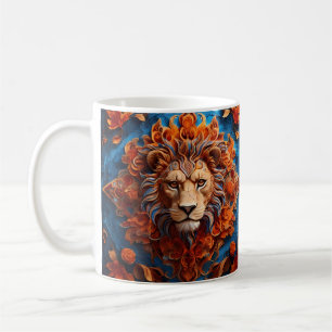 Trillende Leeuw met Bloemmotieven Koffiemok
