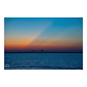 Trillende lucht bij zonsondergang foto afdruk