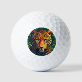 Trillende Luipaard Portret Met Smaragdgroene Ogen Golfballen