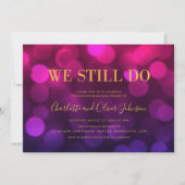 Trillende Magenta Bokeh Lichten Huwelijkse Jubileu Kaart (Voorkant)