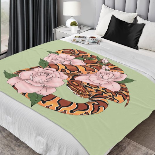 Trillende Maislang Pink Pioen Bloemen Groen Fleece Deken