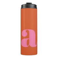 Trillende Mod Monogram Eerste Letter Roze Oranje