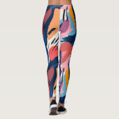 Trillende Moderne Abstracte Vormen Patroon Legging (Achterkant)