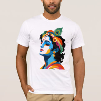 Trillende moderne Heer Krishna Pop Art Grafiek T-shirt