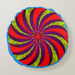 Trillende Multikleur Abstracte Ronde Worp Kussen