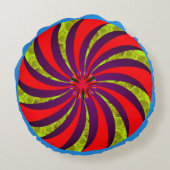 Trillende Multikleur Abstracte Ronde Worp Kussen (Achterkant)