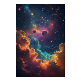 Trillende Multikleurige Nevelstelsel Perfect Poster