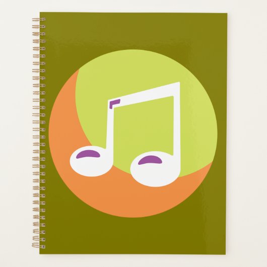 Trillende Muzieknoot Dubbele Achtste Planner (Voorkant)