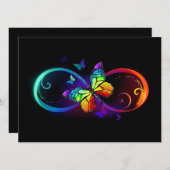 Trillende oneindigheid met regenboogvlinder op zwa aankondiging (Voorkant / Achterkant)