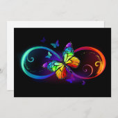 Trillende oneindigheid met regenboogvlinder op zwa advieskaart (Voorkant / Achterkant)