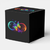 Trillende oneindigheid met regenboogvlinder op zwa bedankdoosjes (Achterkant)