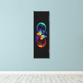 Trillende oneindigheid met regenboogvlinder op zwa canvas afdruk (Insitu (Houten vloer))